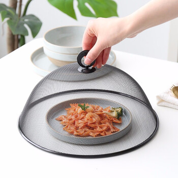 川岛屋川岛屋盖菜罩家用餐桌罩饭菜罩2023新款剩菜神器防苍蝇蚊食物罩子 黑色圆形菜罩