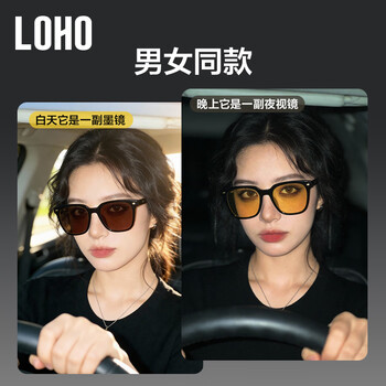 LOHO日夜两用变色夜视太阳镜开车专用夜间驾驶防远光眩光偏光GM墨镜
