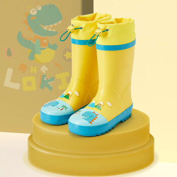 柠檬宝宝LK2201008黄色恐龙27儿童雨鞋，价格历史走势对比，用户评测和雨鞋榜单