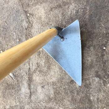 锰钢三角锄松土耙子沙扒松土犁老农具矿山锄头老式犁头 三角锄2 木柄