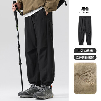 布衣传说休闲裤合集 微弹舒适亲肤百搭小锥形男式休闲裤 黑色12523 XL