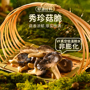 薛记炒货【23.9任选3件】果蔬脆冻干草莓芒果条菠萝蜜脆香菇脆混合果蔬干 原味秀珍菇40g*1袋