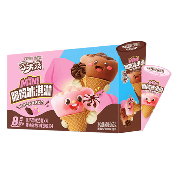 伊利巧乐兹MINI（黑巧+蜜桃乌龙）口味脆筒(20克*8支）