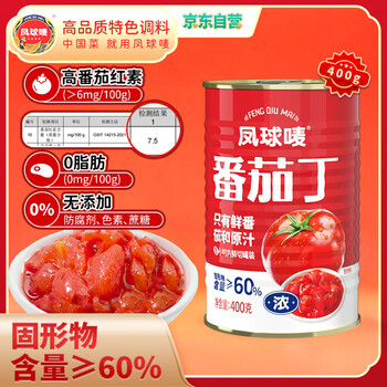 凤球唛新疆番茄罐头400g西红柿块丁【2025年新产季】 番茄块番茄丁