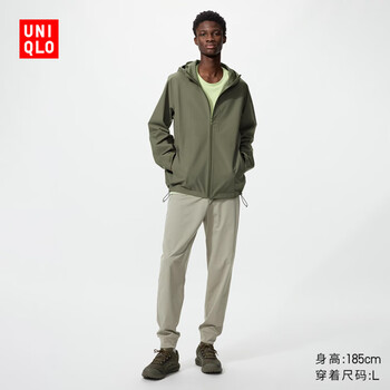 优衣库加长款男装高弹力运动长裤/DRY-EX速干休闲裤485745 31 米色 L