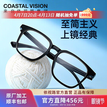 依视路（ESSILOR） 钻晶系列高清耐磨防蓝光近视超薄镜片专业配度数眼镜架男女镜框 TR90-全框-1156BK-黑色 镜框+依视路膜岩高清1.60现片