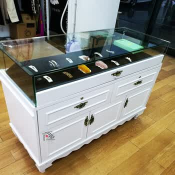 烤漆饰品展柜珠宝首饰玻璃展示柜玉器手表陈列柜欧式服装中岛柜台 150