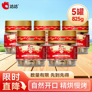 洽洽罐装开心果盐焗味5罐 825g原色坚果炒货孕妇解馋小零食