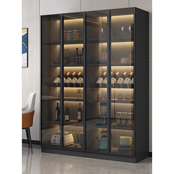 裕隆欣2023新款酒柜现代意式轻奢玻璃门客厅展示柜家用