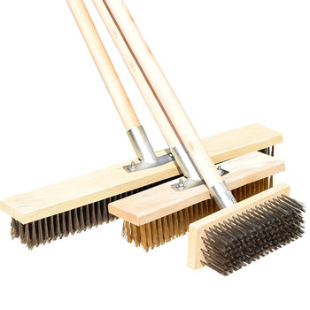 不锈钢刷子长柄钢丝刷家用地板刷长硬毛地刷铁刷水池工业网晒除青苔