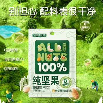 坚果进化论每日纯坚果25g*10袋干果孕妇零食腰果核桃巴旦木坚果炒货小包 纯坚果25g*10袋（生产日期10月）