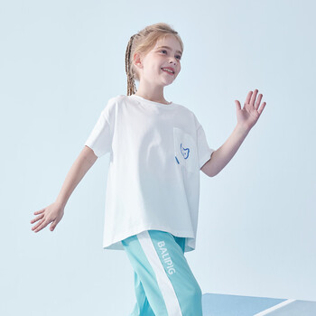 巴厘小猪儿童短袖上衣夏季薄款中大童T恤男童体恤儿童短袖衣服宝宝夏装 米白 110