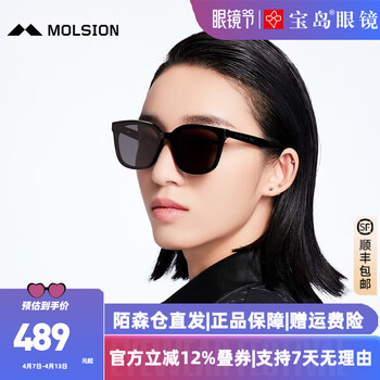 陌森（MOLSION）墨镜可选偏光太阳镜男高级感板材方框墨镜 MS3072 MS3072C10偏光
