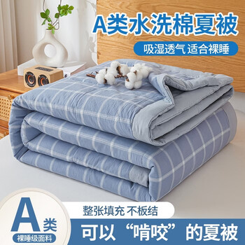 CIBOAKIEIG超柔裸感100%夏日空调被 A类新疆棉花夏凉被 布鲁蓝 150cm*200cm