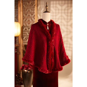 服饰内衣>女装>中老年女装>勤驰>勤驰喜婆婆婚宴时尚礼服冬季外套红色