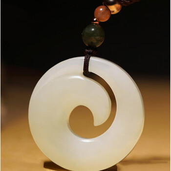 玉吊坠护身符和田玉扭转乾坤吊坠男时来运转平安扣项链转运玉石情侣