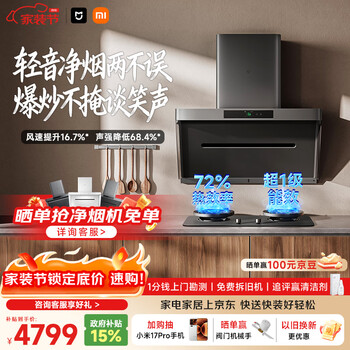米家小米抽吸油烟机炉灶套装净烟机P1升级款P1PRO以旧换新上门安装【定时燃气灶套装】MJ04C