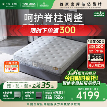 金可儿（Kingkoil）弹簧床垫五区独立袋弹簧加硬护脊1.8米*2米五星酒店款 乐园 乐园纪念版 180*200*28