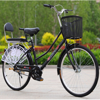 风凰自行车男代步城市骑行女式自行车26寸24女学生轻便20 粉色顶配 24