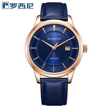 罗西尼rossini手表启迪系列男士女士石英手表时尚日历学生防水钢带