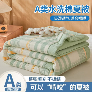 CIBOAKIEIG超柔裸感100%夏日空调被 A类新疆棉花夏凉被 夏日芳华绿 150cm*200cm