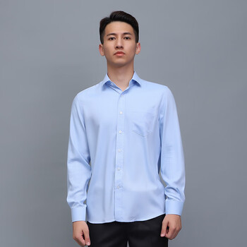 擎嵘装民生银行行服男工装中国男士蓝色衬衣职业装商务袖衬衫工作服