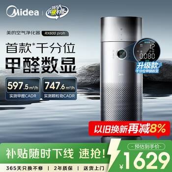 美的（Midea）【甲醛数显净化加湿器一体】空气净化器鼻炎家用空调房除醛烟味异味过敏原空气净化机RX600ProH