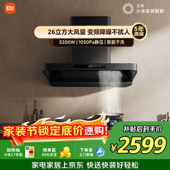 米家抽吸油烟机巨能吸S10【推荐新品 新欧式3】26大吸力欧式炉灶套装 天然气燃气灶上门安装以旧换新