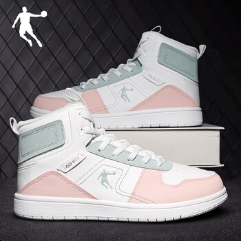 乔丹女鞋板鞋空军一号2022秋季新款轻便休闲鞋官方高帮运动鞋乔丹白