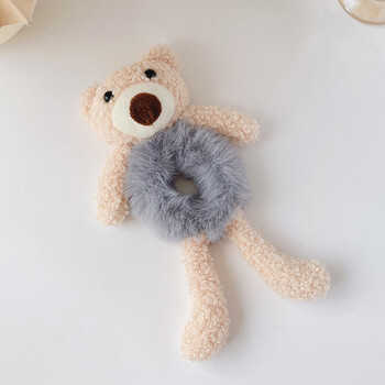 橡皮筋发圈女大人创意可爱熊抱甜美头绳女简约气质扎头发皮筋网3蓝