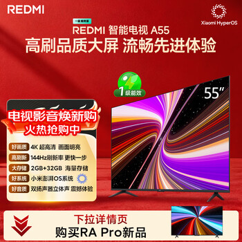 小米（MI）REDMI智能电视A55  55英寸144Hz高刷2GB+32GB L55RB-RAE平板显示器智慧屏彩电屏幕
