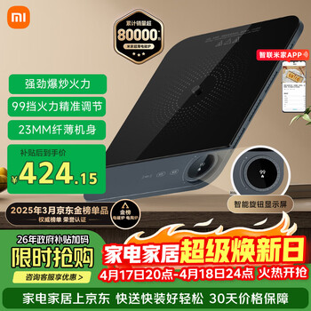 米家小米超薄电磁炉 大功率猛火爆炒 99挡火力 火锅炒菜蒸煮煎炸烧水 家用多功能 智能互联