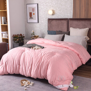 雅鹿家纺蚕丝被桑蚕丝提花被子被芯手工被子空调被高端双人加厚冬被