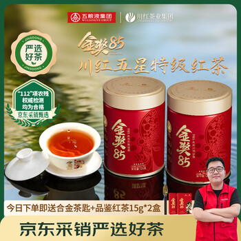 川红 特级茶叶金奖85 非遗红茶新茶四川特产送老丈人礼物自己喝 非遗五星爆款125g*2罐