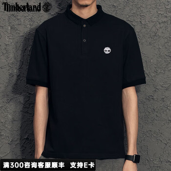 Timberland添柏岚POLO衫男夏季城市户外商务简约休闲纯色翻领短袖A24H2 A24H2001/黑色 S (170)