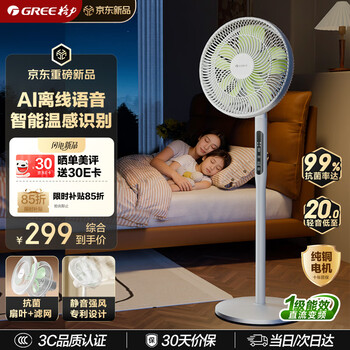 格力（GREE）【价低头部主播8折】【花精灵Ultra】一级能效直流变频轻音节能语音遥控电风扇卧室落地扇静音风扇