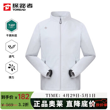 探路者（TOREAD）软壳衣男弹力夹克外套户外速干立领徒步登山服商场同款大牌奥莱 山影灰 XXXL