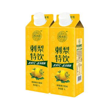 隽颜堂贵州刺梨龙里刺梨汁果蔬汁饮料罐装臻美拾光刺梨果汁饮料2盒1l