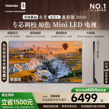 东芝小芝士真彩版R600 原色MiniLED电视 107%广色域  音画双芯  国家补贴 Z600NF PRO升级 65英寸 65R600【付定金抢豪礼】