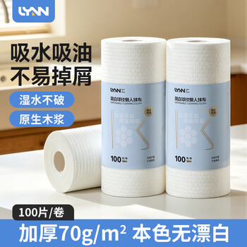 LYNN懒人抹布一次性厨房抹布加大加厚25*25cm100张高克重强力吸水吸油