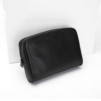 京东直营 男士手包牛皮商务手拿包拉链大容量头层牛皮软手抓包夹包[进