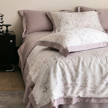 AIDLIA类莱赛尔纤维夏凉被夏季空调被薄款夏被夏天可水洗被子  繁希-紫 150x200cm单夏被