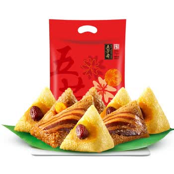五芳斋粽子礼袋 嘉兴粽同源蛋黄肉粽早餐零食 五芳风味礼袋8粽800g