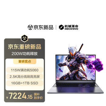 机械革命极光X 2026 酷睿i7HX 游戏本笔记本电脑(i7-13700HX 16G 1T RTX5060 2.5K屏 180Hz 灰)