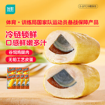 优形皮蛋鸡腿鸡胸肉豆皮卷 80G*7袋即食 冷藏 早餐轻食代餐休闲零食