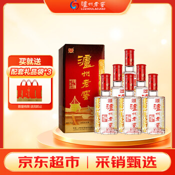 泸州老窖 六年窖头曲 浓香型52度500ml 6瓶整箱(内含礼品袋)