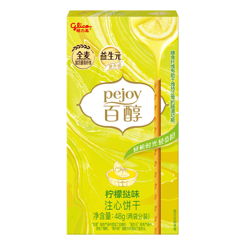 格力高（Glico）百醇百奇系列 休闲零食下午茶涂层饼干棒 百醇柠檬挞