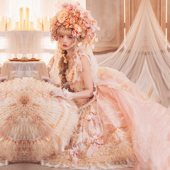 定制洛丽塔lolita花嫁原创华丽茶会款鎏光宝石lo裙复古萝莉塔lo罗丽塔