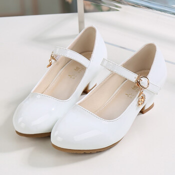 2019新款女童高跟鞋白色公主皮鞋演出学生鞋28-38码儿童舞蹈鞋时尚