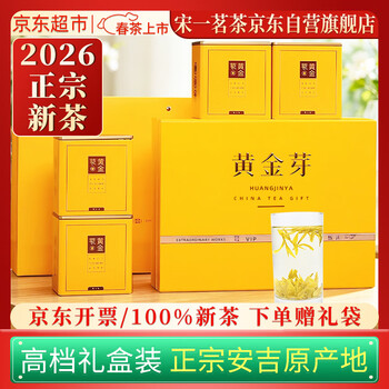 宋一2026头采新茶安吉黄金芽白茶茶叶礼盒特级绿茶250g节日送礼正品